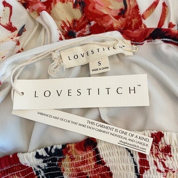 Love Stitch Floral Pink Red Strapless Maxi Dress size small NWT - Picture 10 of 11